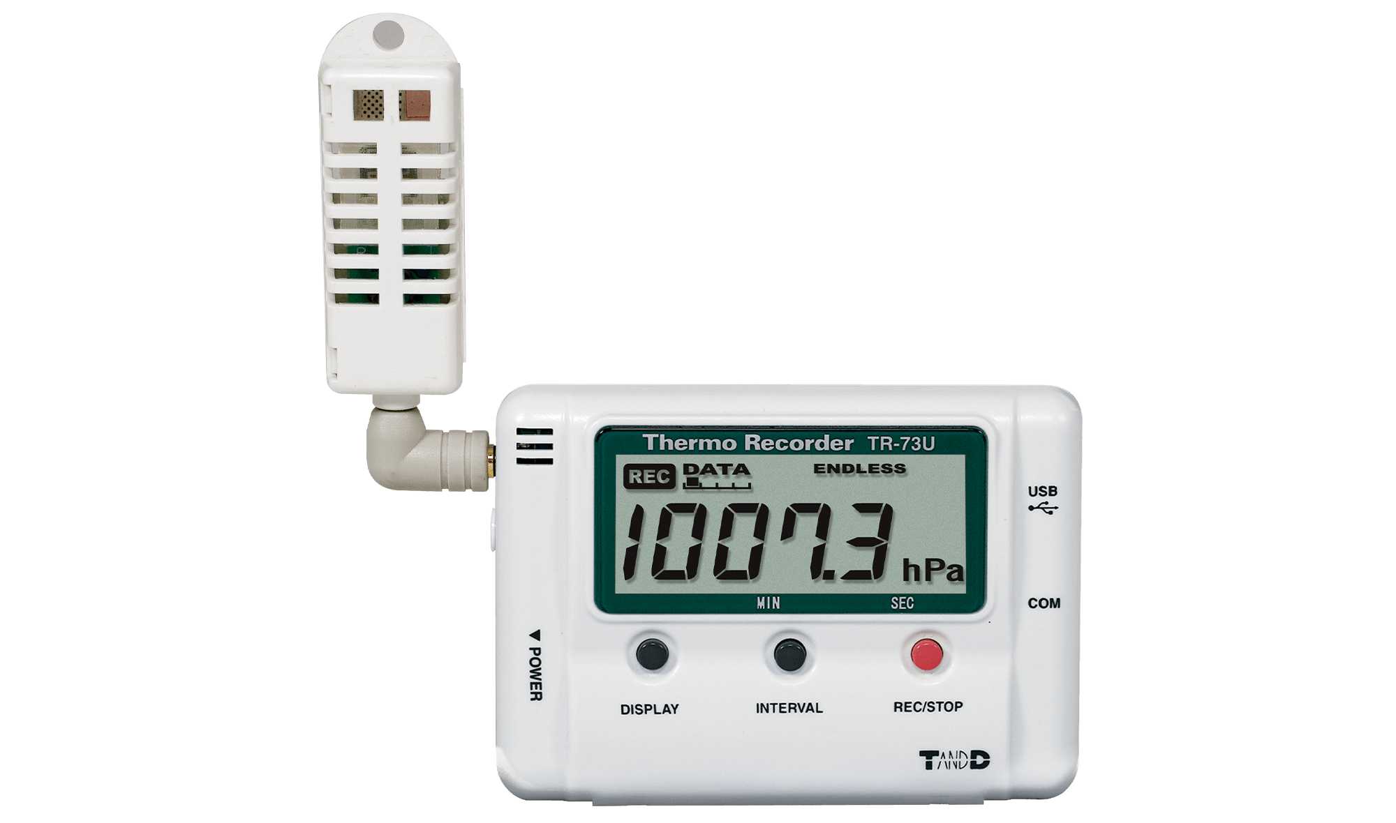 tandd進口USB 連接氣壓記錄儀 1100 hPa 的溫度、濕度和氣壓TR-73U